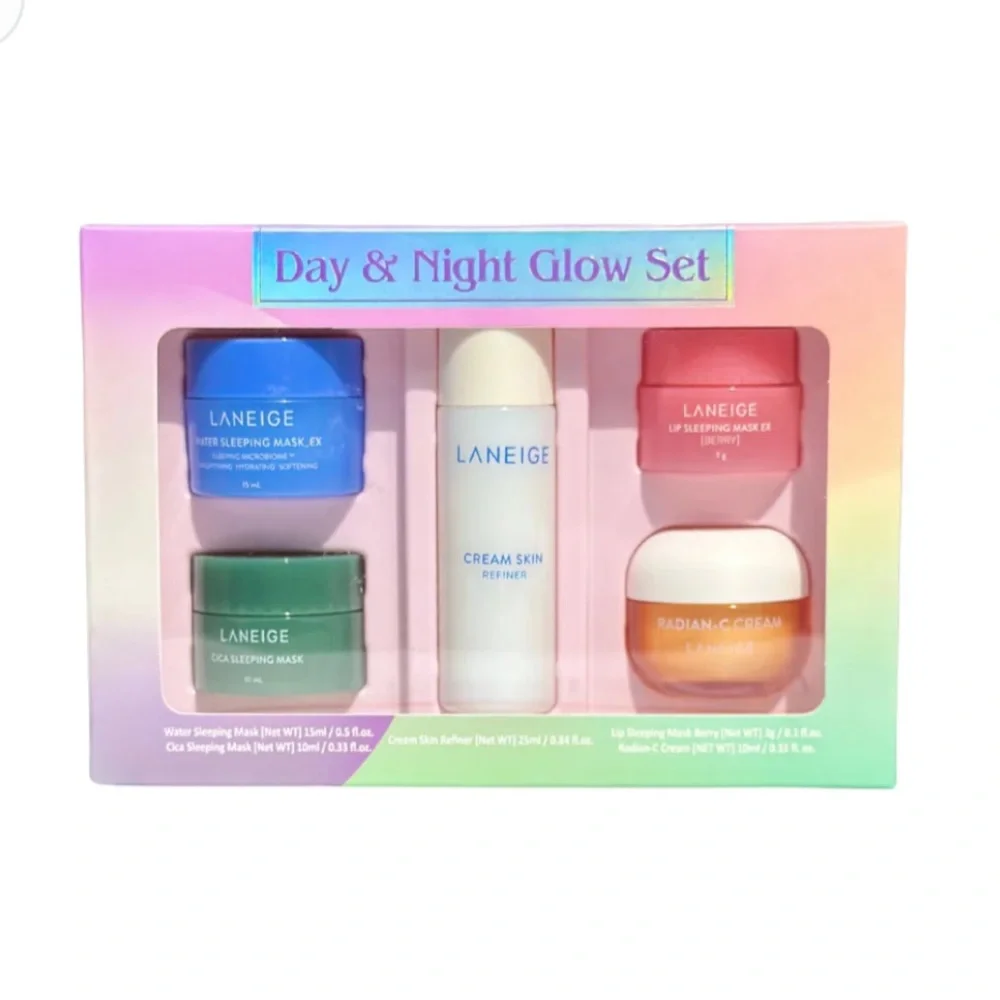 LANEIGE 5p Day & Night Glow Set Limited Edition NIB $75 Value